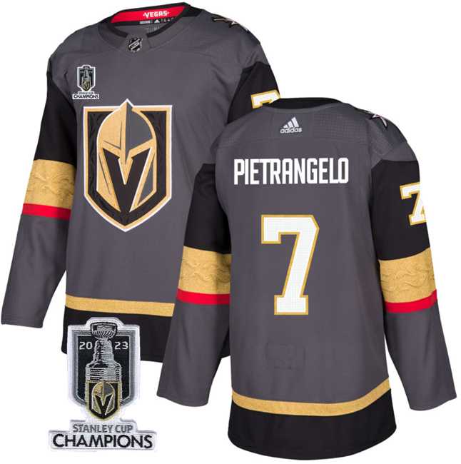 Men's Vegas Golden Knights #7 Alex Pietrangelo Gray 2023 Stanley Cup Champions Stitched Jersey,We sell and wholesale Men's Vegas Golden Knights #7 Alex Pietrangelo Gray 2023 Stanley Cup Champions Stitched Jersey on line form chian!